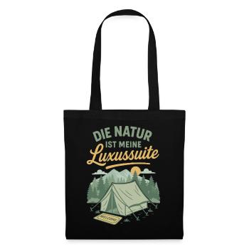 Die Natur Ist Meine Luxussuite Camping Abenteuer - Stoffbeutel - Schwarz - Vorne