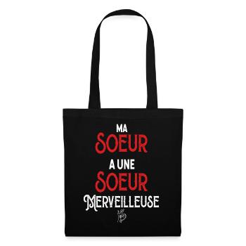 Meine wundervolle Schwester, lustiges Geschenk - Stoffbeutel - Schwarz - Vorne