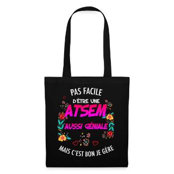 ATSEM Brilliant Kindergarten School Woman - Tote Bag - black - Front