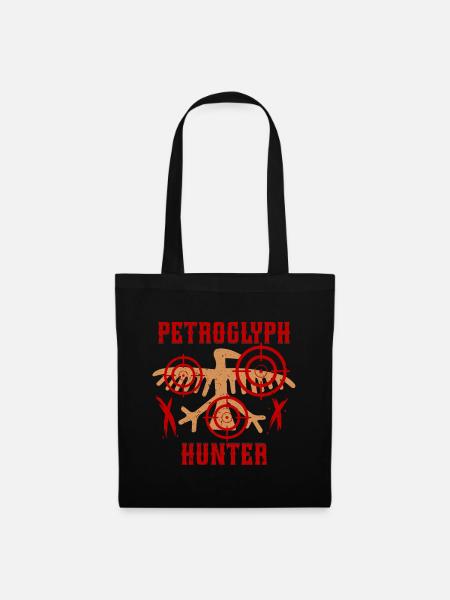 Petroglyph Hunter Petroglyphen Piktogramme - Stoffbeutel - Schwarz
