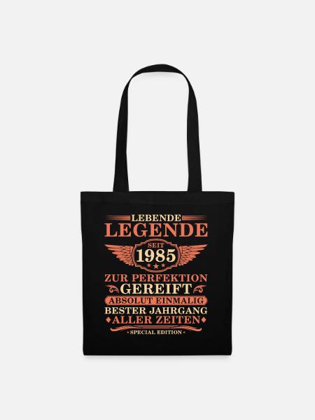 40. Geburtstag Vintage Jahrgang 1985 - Stoffbeutel - Schwarz