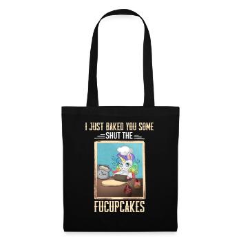 Licorne Fermé Fucupcakes Drôle - Sac en tissu - noir - Devant