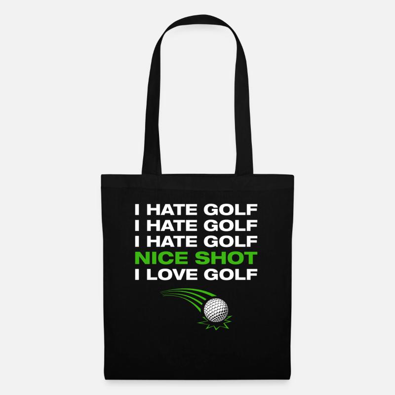 I love golf Golfer Golf Golfen - Stoffbeutel - Schwarz