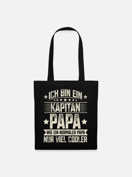 Kapitän Papa - Stoffbeutel - Schwarz
