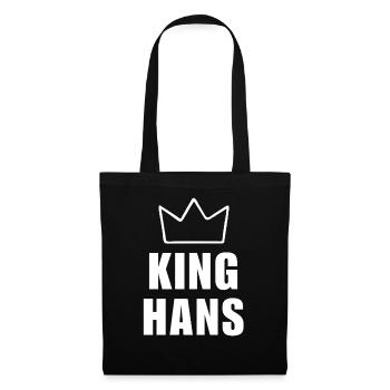 Hans Name mit Buchstabe H - Königskrone Shirt - Stoffbeutel - Schwarz - Vorne