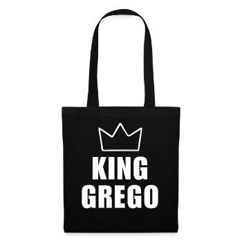 Grego Name mit Buchstabe G - King Crown Shirt - Stoffbeutel - Schwarz - Vorne