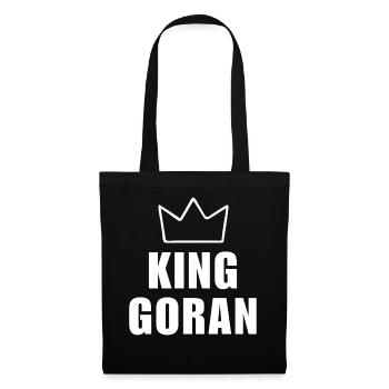 Goran Name mit Buchstabe G - Königskrone Shirt - Stoffbeutel - Schwarz - Vorne