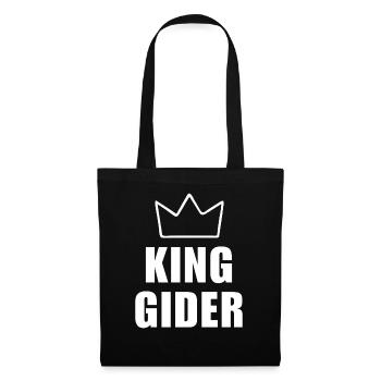 Gider Name mit Buchstabe G - King Crown Shirt - Stoffbeutel - Schwarz - Vorne