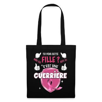 Pink October Breast Cancer Ribbon Warrior - Tote Bag - black - Front