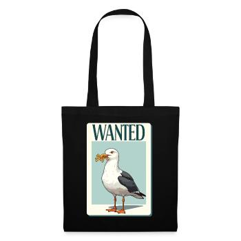 Je recherche une mouette avec des frites - Sac en tissu - noir - Devant