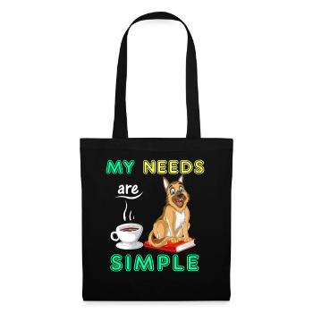 German Shepherd, Books and Coffee – Dog Lover Tee - Tote Bag - black - Front