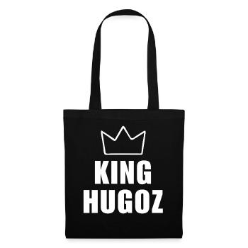 Hugoz Name mit Buchstabe H - Königskronen-Shirt - Stoffbeutel - Schwarz - Vorne
