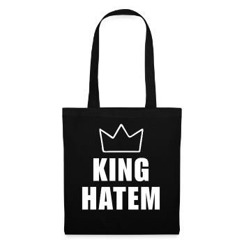 Hatem Name mit Buchstabe H - Königskronen-Shirt - Stoffbeutel - Schwarz - Vorne