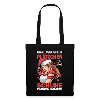 Weihnachtsgeschenk Frauen Plätzchen Lustig Idee - Stoffbeutel - Schwarz - Vorne