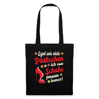 Weihnachtsgeschenk Frauen Plätzchen Lustig Idee - Stoffbeutel - Schwarz - Vorne