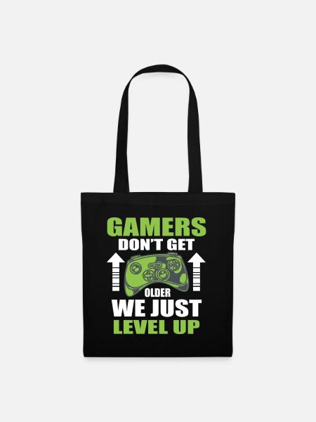 Gamer Level Up Motivational Design - Tote Bag - black