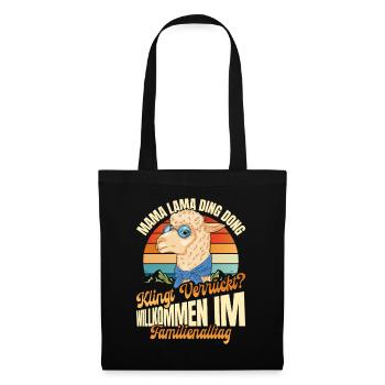 Mom-to-be MAMA LLAMA DING DONG Funny - Tote Bag - black - Front