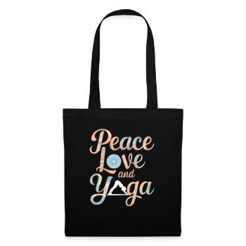 Peace Love and Yoga Flourish Design - Tote Bag - black - Front