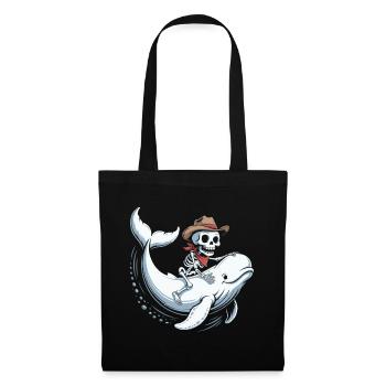 Skull Cowboy on Beluga Whale - Tote Bag - black - Front