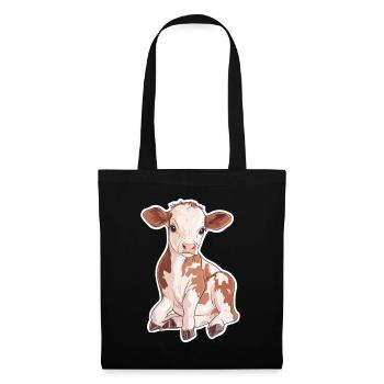 Vache - Sac en tissu - noir - Devant