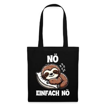 Nö Einfach Nö Faultierliebhaber Faultiere Faultier - Stoffbeutel - Schwarz - Vorne