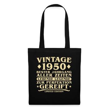 Millésime 1950 Millésime Né 75 ans - Sac en tissu - noir - Devant