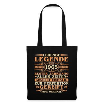 60ème anniversaire Né 1965 Millésime - Sac en tissu - noir - Devant
