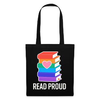 Reading Pride With Rainbow Heart - Tote Bag - black - Front