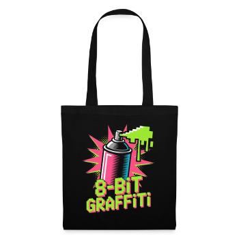 8-Bit Graffiti Pop Culture Retro Video Game - Tote Bag - black - Front