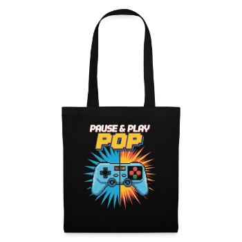 Pause & Play Pop Culture Rétro Jeu vidéo - Sac en tissu - noir - Devant