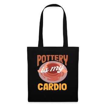 Töpfern Ist Mein Cardio Kunstliebhaber - Stoffbeutel - Schwarz - Vorne