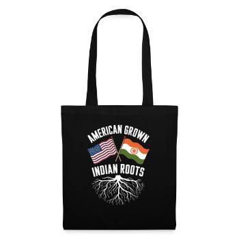 American Grown Indian Roots Flag Design - Tote Bag - black - Front