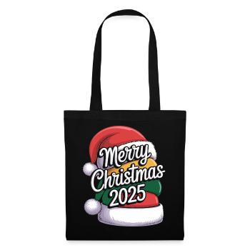 Christmas Tree Hat with Christmas Greeting 2025 - Tote Bag - black - Front