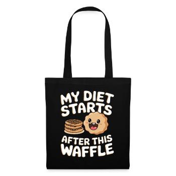 Waffle Diet Pancakes with Syrup Snack Fast Food - Tote Bag - black - Front
