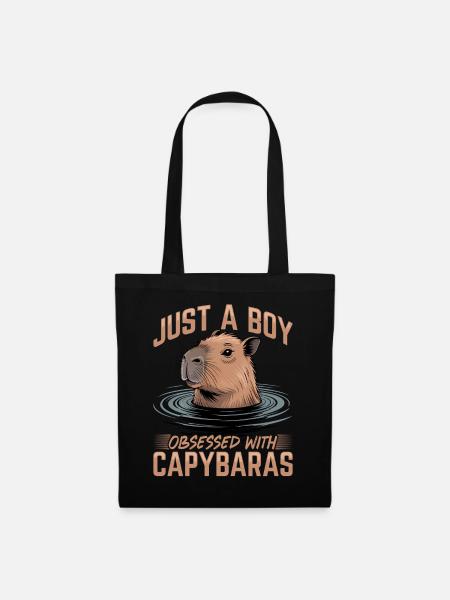 Funny Capybara - Stoffbeutel - Schwarz