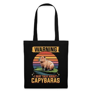 Funny Capybara - Stoffbeutel - Schwarz - Vorne