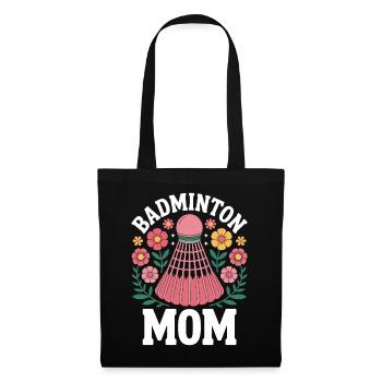Badminton Spruch Mama Lustiges Badminton Geschenk - Stoffbeutel - Schwarz - Vorne