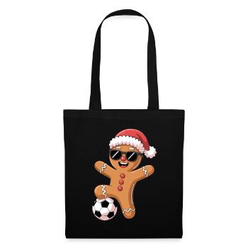 Christmas Soccer Cartoon Football - Stoffbeutel - Schwarz - Vorne