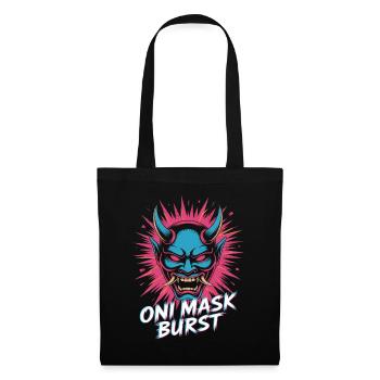 Masque Oni éclatant de la culture pop esthétique japonaise - Sac en tissu - noir - Devant