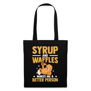 Syrup and waffles Sweet pastries Pancakes - Tote Bag - black - Front