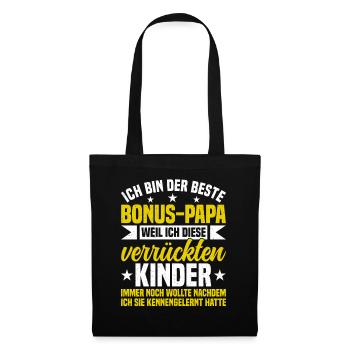 Bonus Papa Stiefvater Vatertag Papa Vaterschaft - Stoffbeutel - Schwarz - Vorne
