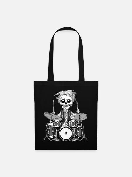 SKELETON DRUMS - Tote Bag - black