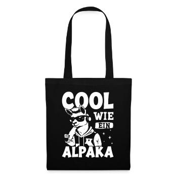 Éventail d’alpaga COOL COMME UN LAMA D’ALPAGA Drôle - Sac en tissu - noir - Devant
