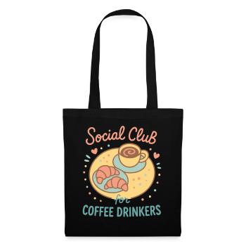 Club social pour les buveurs de café Design - Sac en tissu - noir - Devant