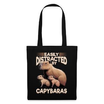 Funny aesthetic Kawaii Capybara - Stoffbeutel - Schwarz - Vorne