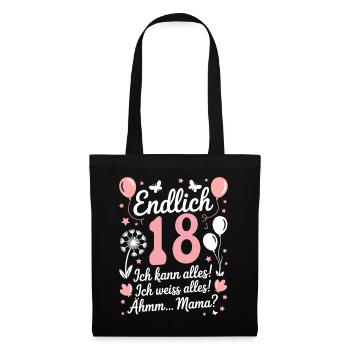Enfin 18 anniversaire 18 ans cadeau dire - Sac en tissu - noir - Devant