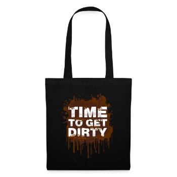 Il est temps de se salir Schlammlauf Mud Run Muddy Race - Sac en tissu - noir - Devant
