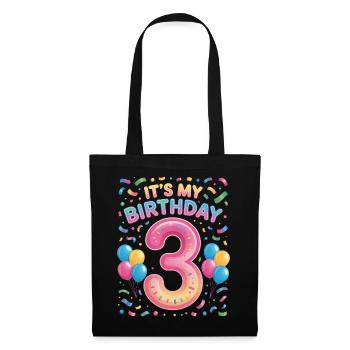 It's My Birthday Kids Birthday 3 Years Girl - Tote Bag - black - Front