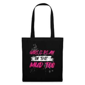 Les filles jouent dans la boue Schlammlauf Mud Run Muddy - Sac en tissu - noir - Devant