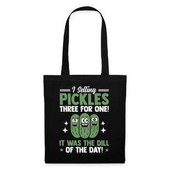 Vendeur de concombre, cornichons, aneth, cadeau de concombre - Sac en tissu - noir - Devant